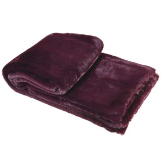 An Image of Faux Fur Throw, Wine
