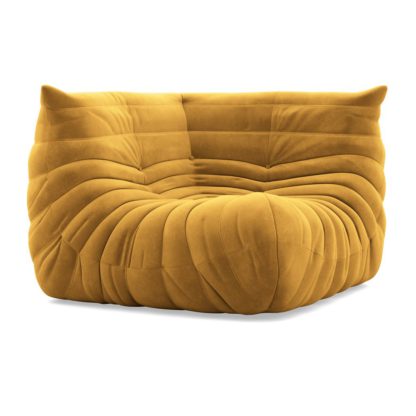 An Image of Ligne Roset Togo Corner Seat Alcantara Goya Red