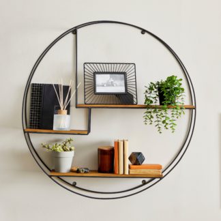 An Image of Industrial Extra Large Circle Shelf Black
