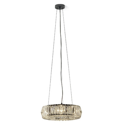 An Image of Polperro Crystal Band Chrome Pendant Light