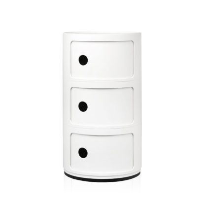 An Image of Kartell Componibili Cabinet 3 Element Red
