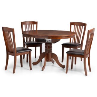 An Image of Cantebury Dining Table with 4 Chairs Brown and Black