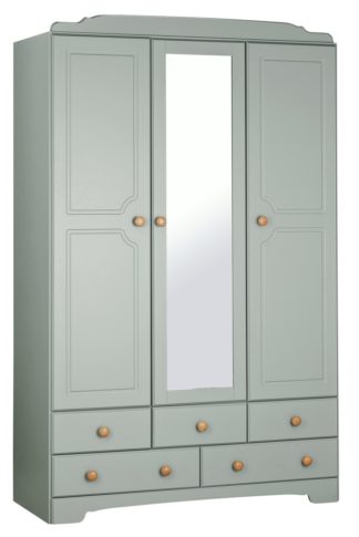 An Image of Argos Home Nordic 3 Dr 5 Drw Mirror Wardrobe - Grey & Pine