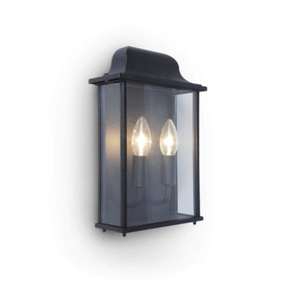 An Image of Lutec Holly Outdoor Wall Lantern In Black