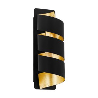 An Image of Eglo Elizondo Wall Light - Black and Gold