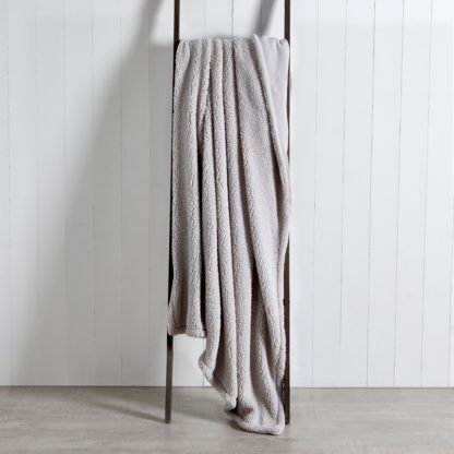 An Image of Reversible Teddy Throw Grey
