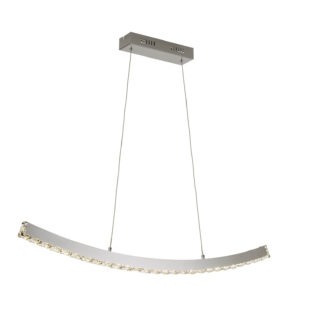 An Image of Emerald Crystal LED Bar Pendant Light - Chrome and Clear