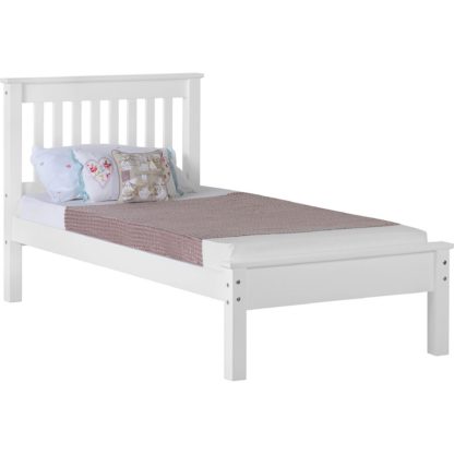 An Image of Monaco White Low Foot End Bed Frame White