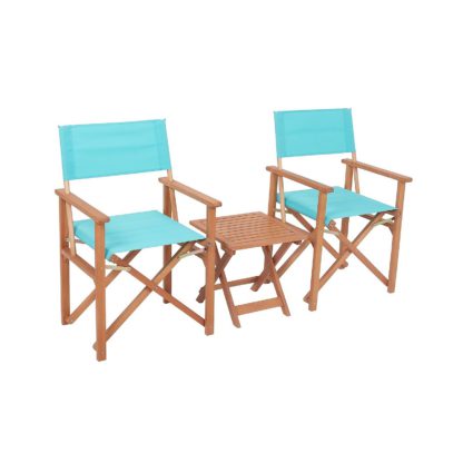 An Image of Homebase Directors Chair Bistro Set - Natural