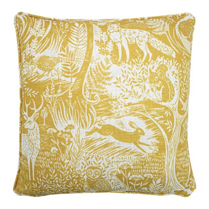 An Image of Woodland Cushion - Ochre - 43x43cm