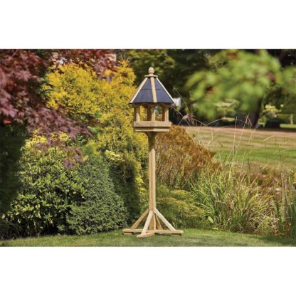 An Image of RHS Anchor Fast Square Bird Table Slate Roof