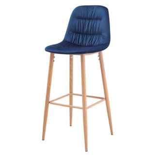 An Image of Harper Bar Stool - Blue - Pack of 2