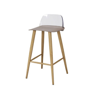 An Image of Chelsea Bar Stool - Stone - Pack of 2