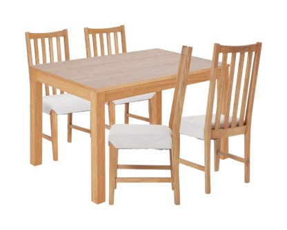 An Image of Habitat Clifton Wood Dining Table and 4 Rosmond Oak Chairs