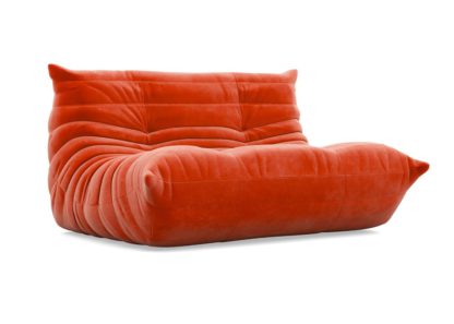 An Image of Ligne Roset Togo Small Settee Alcantara Goya Red