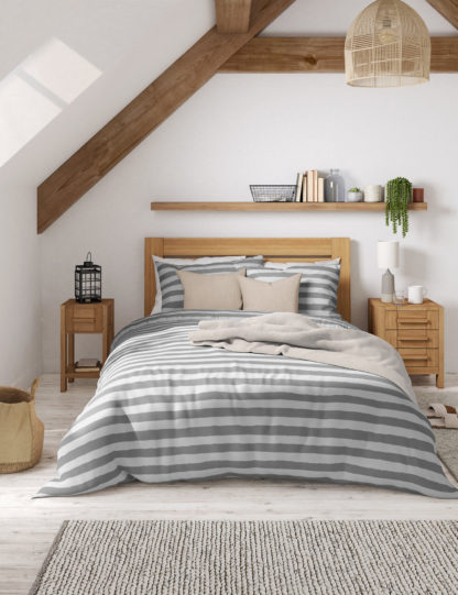 An Image of M&S 2 Pack Cotton Mix Striped Bedding Sets