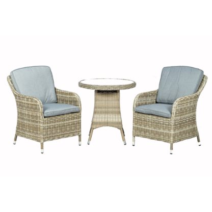 An Image of Wentworth 2 Seater Round Imperial Bistro Set Grey
