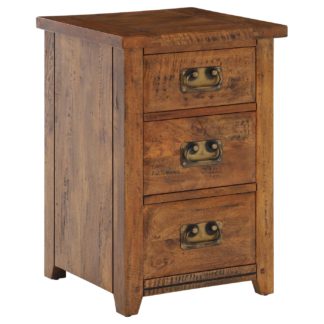 An Image of New Frontier Mango Wood 3 Drawer Bedside
