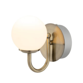 An Image of Victoria 6w Antique Brass LED Bathroom Wall Light
