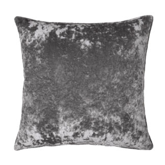 An Image of Crushed Velvet Cushion - Grey - 58x58cm