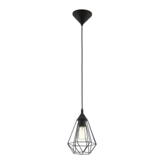 An Image of Eglo Tarbes Small Pendant Light - Black