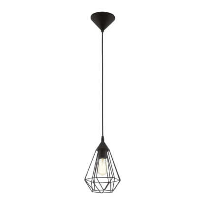 An Image of Eglo Tarbes Small Pendant Light - Black