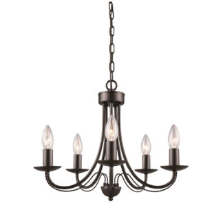 An Image of Audrey 5 Light Pendant Black