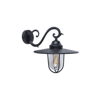 An Image of Lutec Lucy Outdoor Wall Lantern In Black