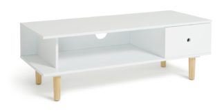 An Image of Habitat Cato 1 Drawer TV Stand - White