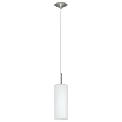 An Image of Eglo Troy 3 (1 Light) Pendant Light - Satin Nickel