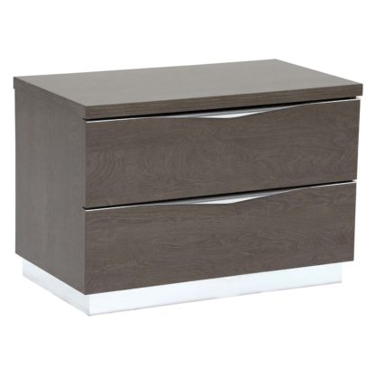 An Image of Lutyen Large Bedside Table, Grey and Taupe