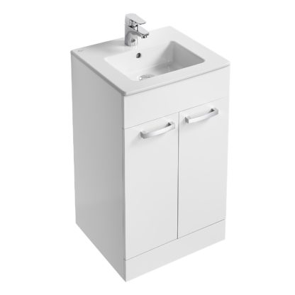 1fcc8aadb243cd91d504a07ec8da158327db650ea5ca9f8fa475bdd9900b6247.jpg An Image of Ideal Standard Tempo 50cm Freestanding Vanity Unit Pack - Gloss White