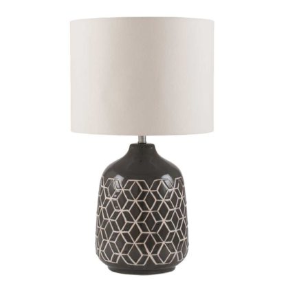 An Image of Geo Ceramic Table Lamp, Dark Grey