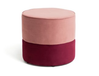 An Image of Habitat Cupcake Velvet Footstool - Pink