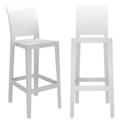 An Image of Pair of Kartell One More Please Bar Stools, Black
