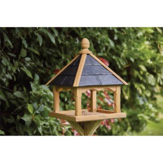 An Image of RHS Anchor Fast Square Bird Table Slate Roof