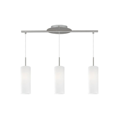 An Image of Eglo Troy 3 (3 Light) Pendant Light - Satin Nickel