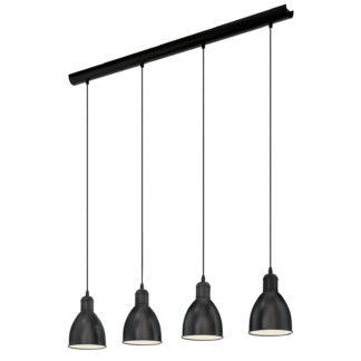 An Image of Eglo Priddy Pendant Light - Black & White