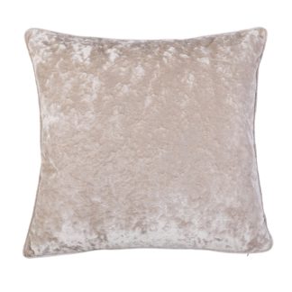 An Image of Crushed Velvet Cushion - Champagne