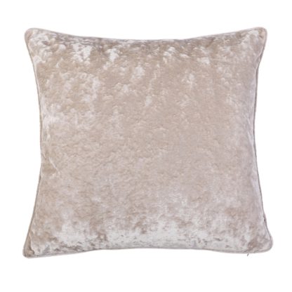 An Image of Crushed Velvet Cushion - Champagne
