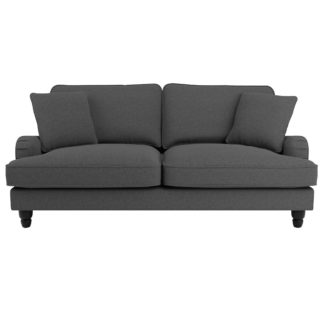 An Image of Beatrice Fabric 3 Seater Sofa Charcoal