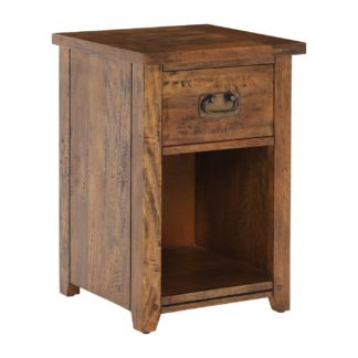 An Image of New Frontier Mango Wood 1 Drawer Bedside