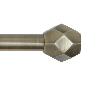 An Image of Argos Home Hexagonal 120-210cm Curtain Pole -Brushed Brass