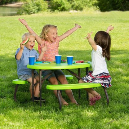 An Image of Lifetime Children's Oval Picnic Table - Lime Green - 86.3 x 62.7 cm