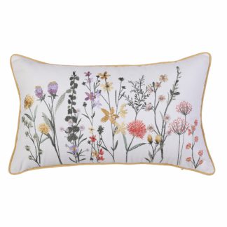 An Image of Embroidered Floral Cushion - 30x50cm