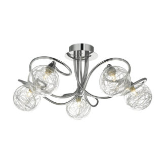 An Image of Lola 5 Arm Semi-Flush Ceiling Light