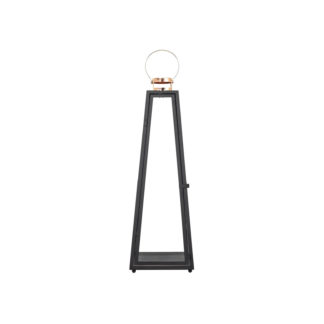 An Image of Black Lantern with Copper handle 69cm