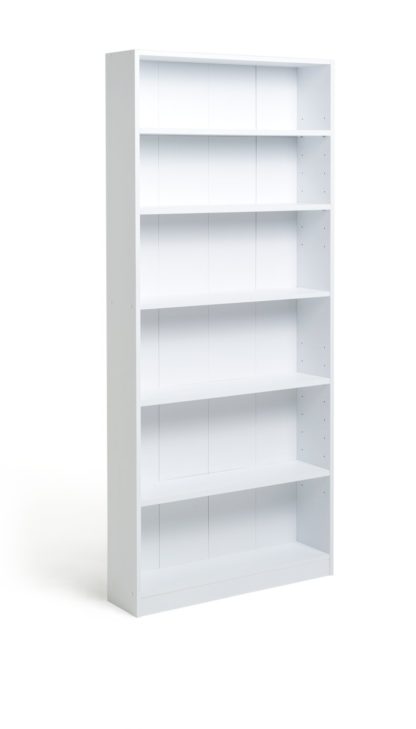 An Image of Habitat Maine 5 Shelf Tall Wide Bookcase - White