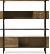 An Image of Morland Wide Shelving Unit, Mango Wood