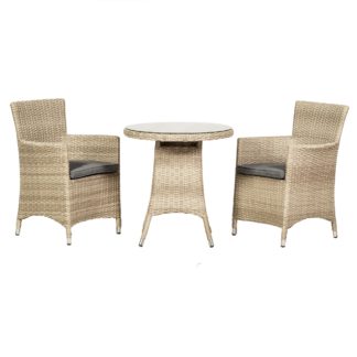 An Image of Lisbon 2 Seater Carver Bistro Set Sand